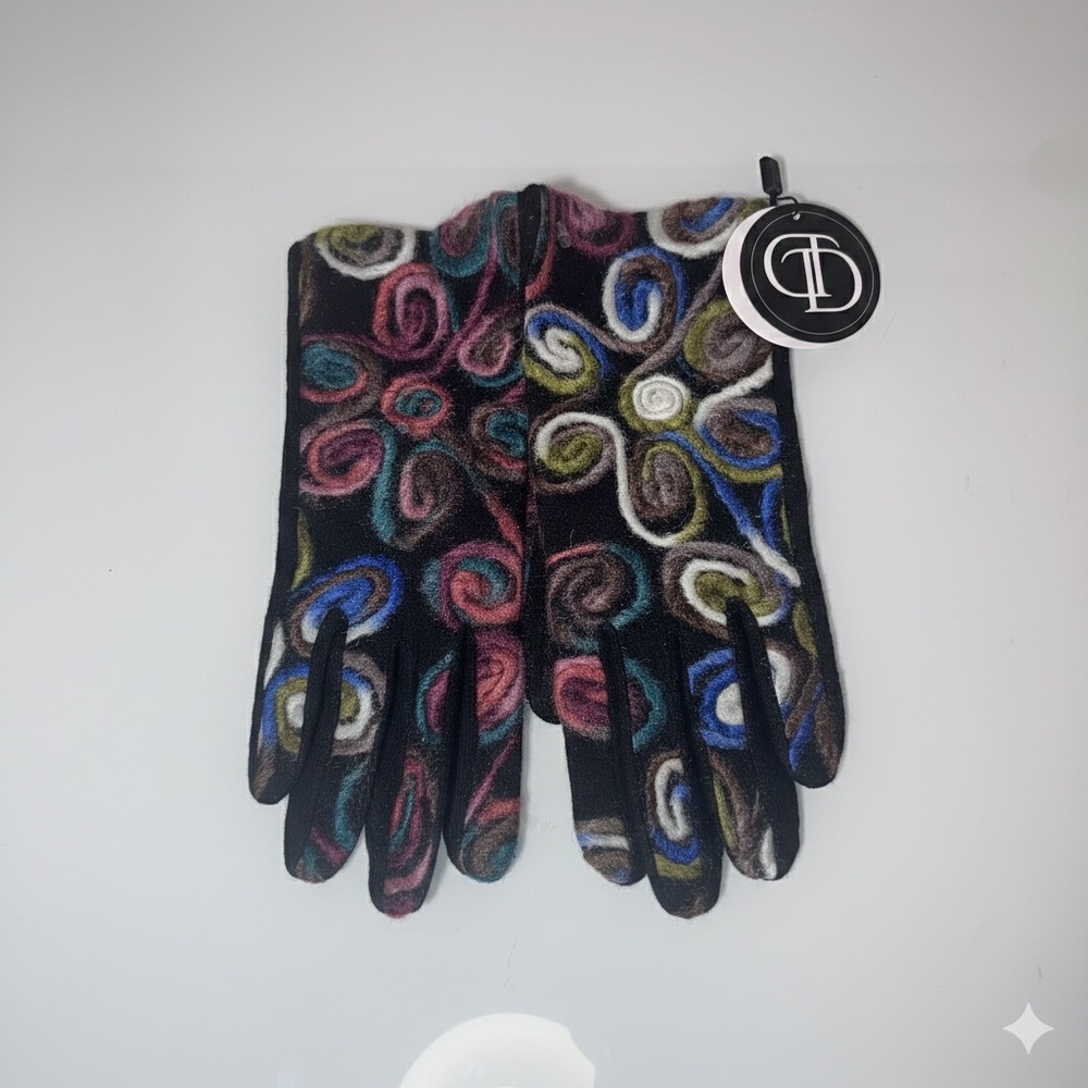 Tina Davies Professional Swirl Print Touchscreen Gloves – Colorful Winter Warm - Picture 13 of 13